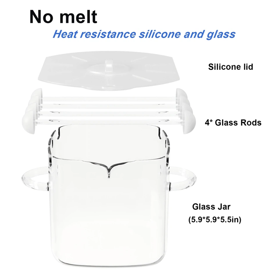 Adjustable Spacing Microwave Bacon Glass Cooker