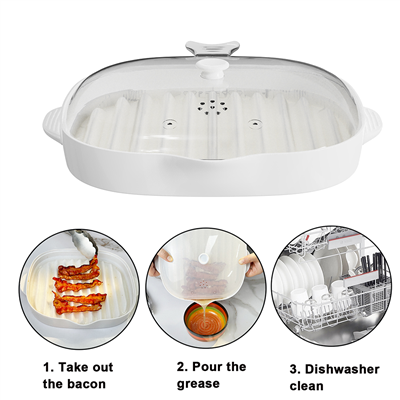 Food Grade PP Material Microwave Bacon Tray